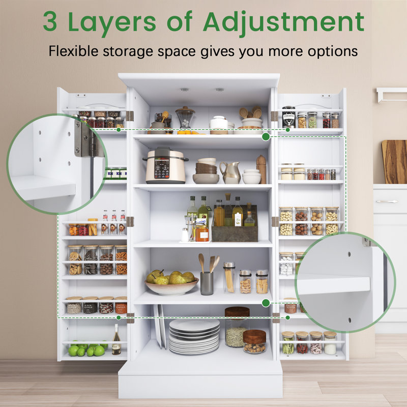 Miliah 47.24 Kitchen Pantry White